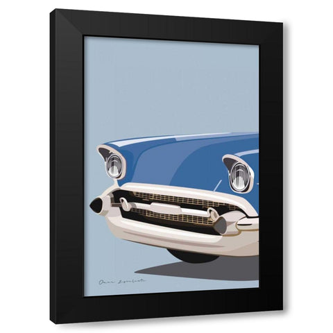 American Vintage Car II Black Modern Wood Framed Art Print with Double Matting by Escalante, Omar