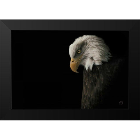 Eagle Bow Black Modern Wood Framed Art Print by Larson, Nathan
