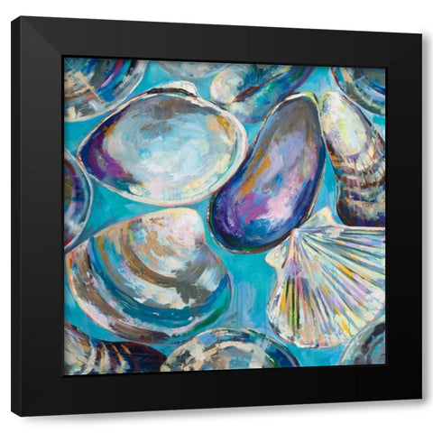 Salt Water Finds Black Modern Wood Framed Art Print with Double Matting by Vertentes, Jeanette