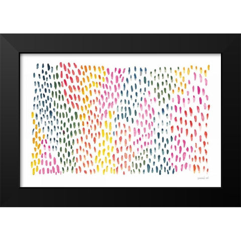 Fullness of Dots Black Modern Wood Framed Art Print by Nai, Danhui