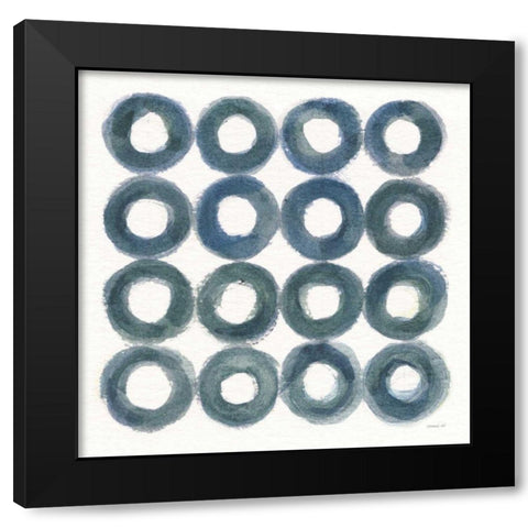 Fullness of Circles Black Modern Wood Framed Art Print with Double Matting by Nai, Danhui