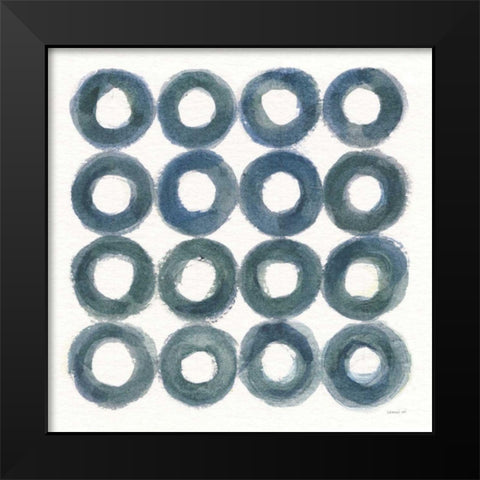 Fullness of Circles Black Modern Wood Framed Art Print by Nai, Danhui