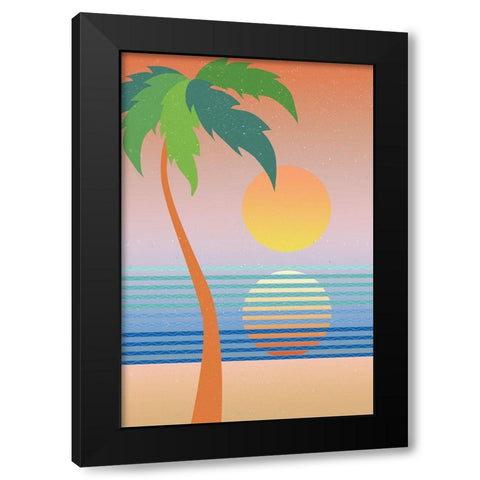 Paradise No Words Black Modern Wood Framed Art Print by Wild Apple Portfolio