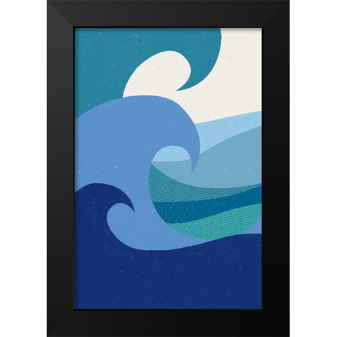 Salty No Words Black Modern Wood Framed Art Print by Wild Apple Portfolio