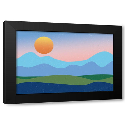 Mountaintop No Words Black Modern Wood Framed Art Print by Wild Apple Portfolio