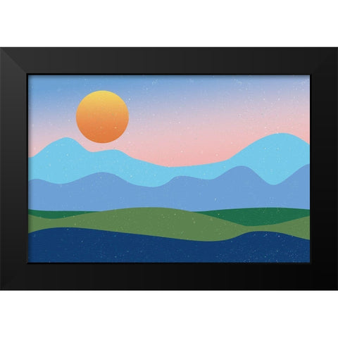 Mountaintop No Words Black Modern Wood Framed Art Print by Wild Apple Portfolio