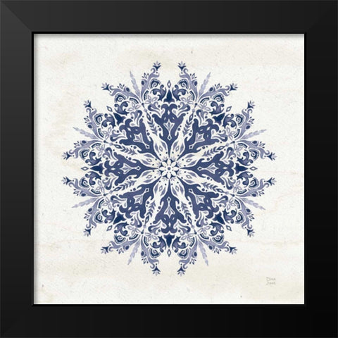 Bohemian Vibes VII Mandala Blue Black Modern Wood Framed Art Print by June, Dina