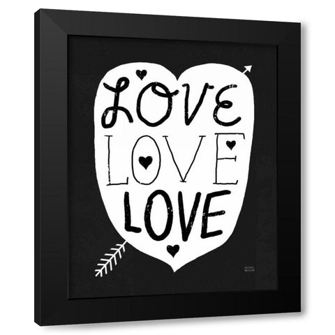 Love Love Love Black Black Modern Wood Framed Art Print by Mullan, Michael