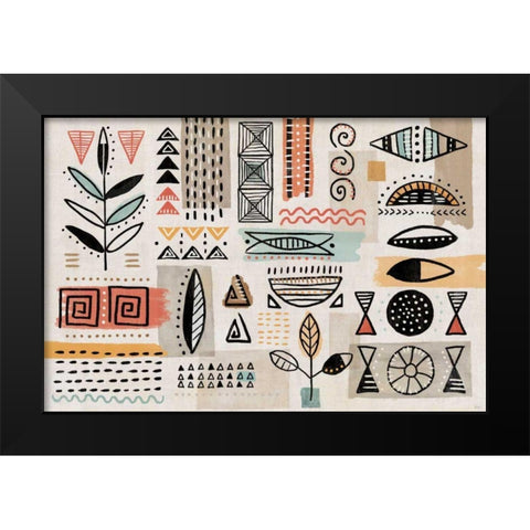 Tribal Tones I Black Modern Wood Framed Art Print by Charron, Veronique