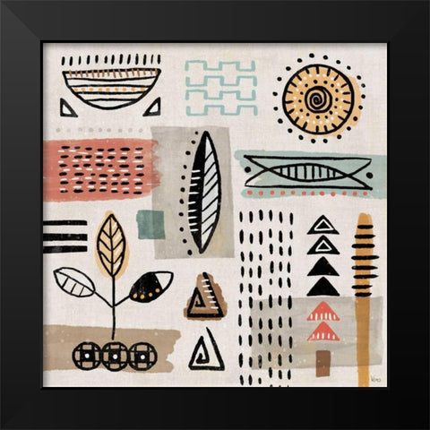 Tribal Tones II Black Modern Wood Framed Art Print by Charron, Veronique