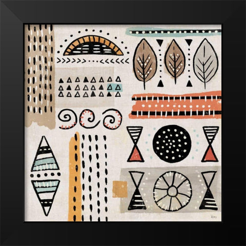 Tribal Tones III Black Modern Wood Framed Art Print by Charron, Veronique