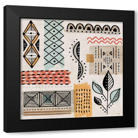 Tribal Tones IV Black Modern Wood Framed Art Print with Double Matting by Charron, Veronique