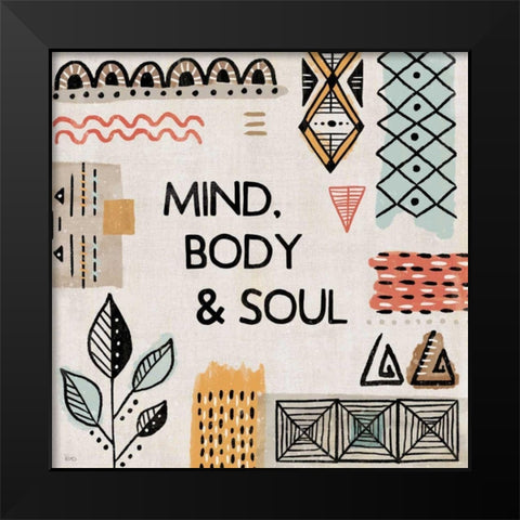 Tribal Tones VI Black Modern Wood Framed Art Print by Charron, Veronique