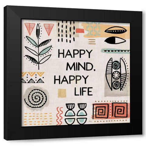 Tribal Tones VII Black Modern Wood Framed Art Print by Charron, Veronique