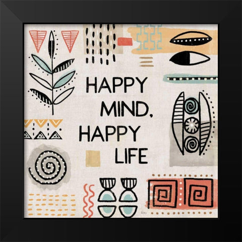 Tribal Tones VII Black Modern Wood Framed Art Print by Charron, Veronique