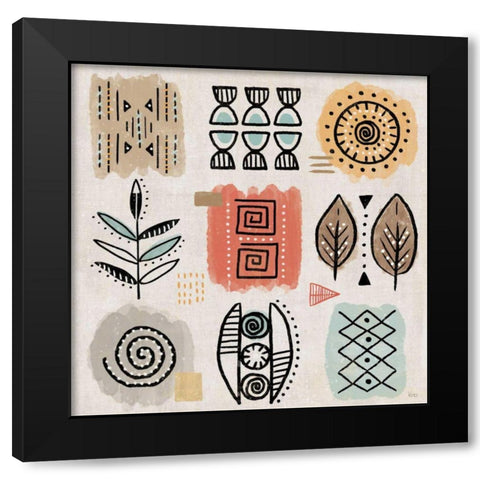 Tribal Tones VIII Black Modern Wood Framed Art Print by Charron, Veronique