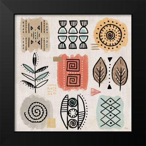 Tribal Tones VIII Black Modern Wood Framed Art Print by Charron, Veronique