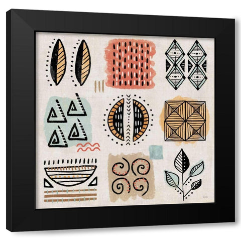 Tribal Tones IX Black Modern Wood Framed Art Print by Charron, Veronique