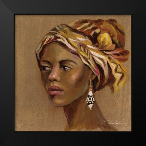 African Beauty II Black Modern Wood Framed Art Print by Vassileva, Silvia