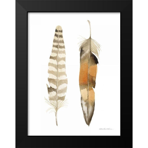 Natural Feathers II Black Modern Wood Framed Art Print by McKenna, Kathleen Parr