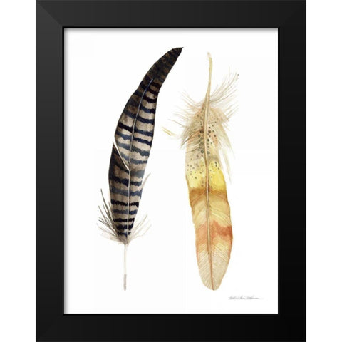 Natural Feathers III Black Modern Wood Framed Art Print by McKenna, Kathleen Parr