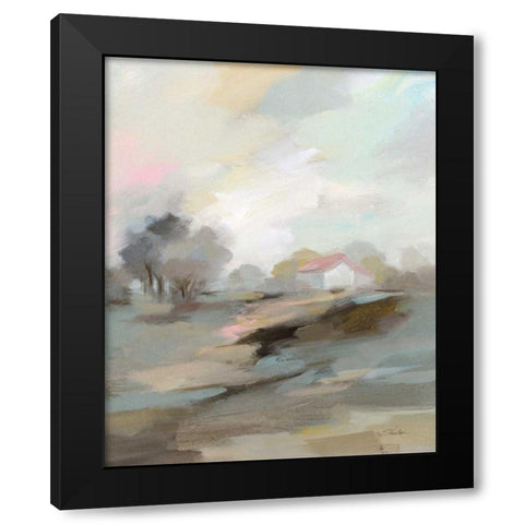 Farm in April Black Modern Wood Framed Art Print with Double Matting by Vassileva, Silvia