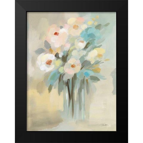 Love Message Black Modern Wood Framed Art Print by Vassileva, Silvia