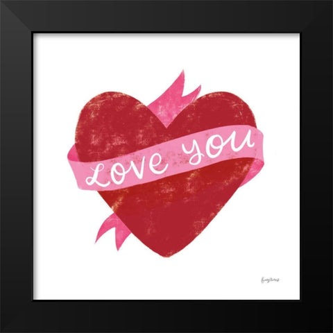 Love Letters VIII Deep Red Black Modern Wood Framed Art Print by Thorns, Becky