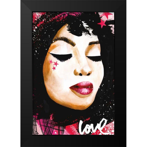 Love Star Black Modern Wood Framed Art Print by Charro, Mercedes Lopez
