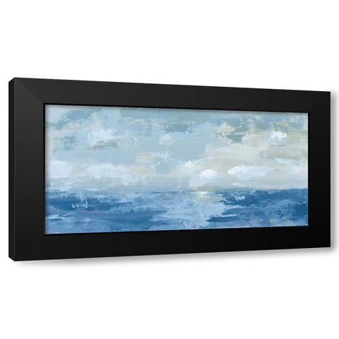 Silver Blue Sea Black Modern Wood Framed Art Print by Munger, Pamela