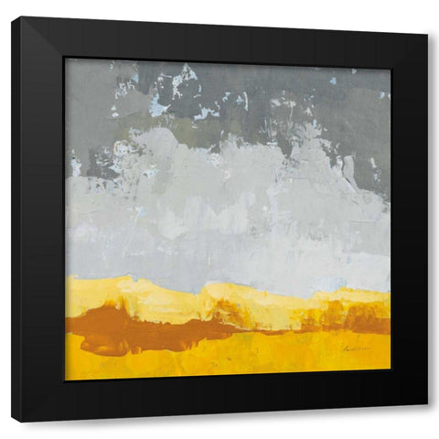 Landscape Yellow Grey Black Modern Wood Framed Art Print with Double Matting by Munger, Pamela