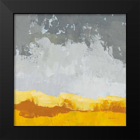 Landscape Yellow Grey Black Modern Wood Framed Art Print by Munger, Pamela