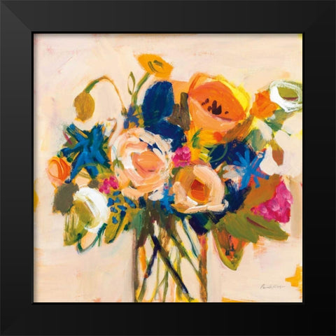 Boho Blooms Black Modern Wood Framed Art Print by Munger, Pamela