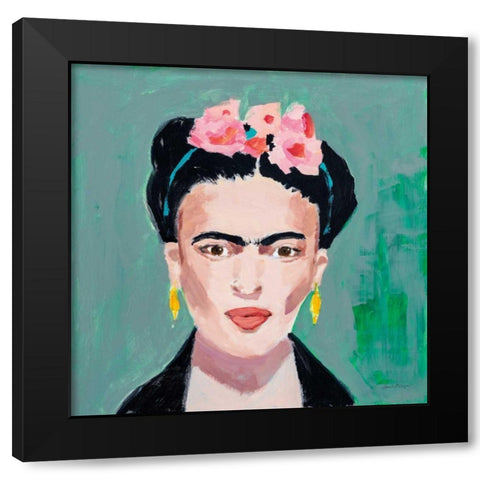 Frida Black Modern Wood Framed Art Print by Munger, Pamela