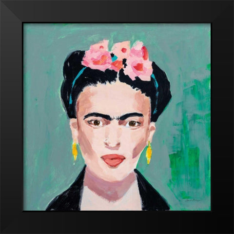 Frida Black Modern Wood Framed Art Print by Munger, Pamela