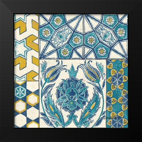 Turkish Tiles Exotic III Black Modern Wood Framed Art Print by Lovell, Kathrine