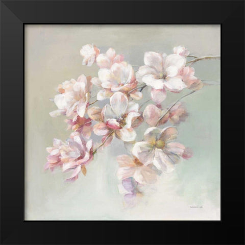 Sugar Magnolia Black Modern Wood Framed Art Print by Nai, Danhui