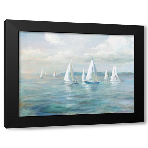 Setting Sail Black Modern Wood Framed Art Print with Double Matting by Nai, Danhui