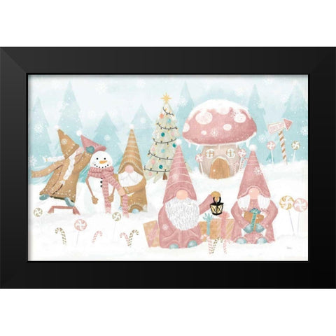 Gnome Sweet Gnome I Black Modern Wood Framed Art Print by Charron, Veronique