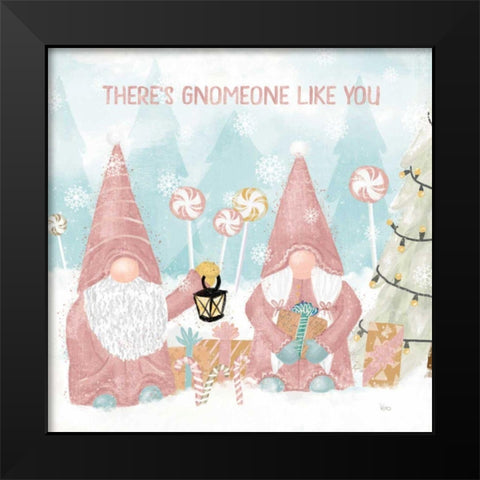 Gnome Sweet Gnome II Blush Black Modern Wood Framed Art Print by Charron, Veronique