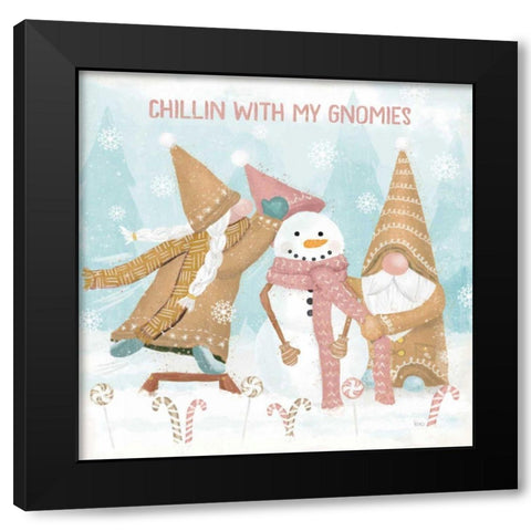 Gnome Sweet Gnome IV Blush Black Modern Wood Framed Art Print with Double Matting by Charron, Veronique