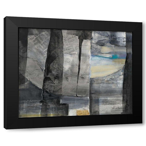 Cracks in the Wall Black Modern Wood Framed Art Print with Double Matting by Hristova, Albena