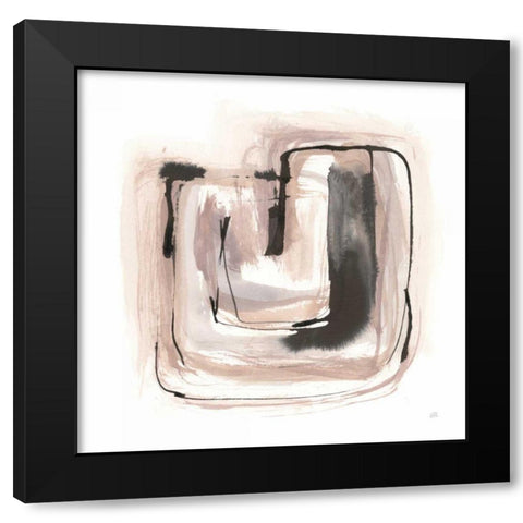 Lost in Squares IV Black Modern Wood Framed Art Print with Double Matting by Paschke, Chris