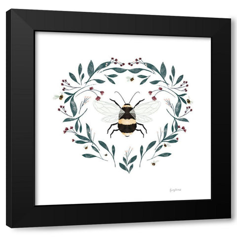 Bees VI Black Modern Wood Framed Art Print with Double Matting by Thorns, Becky