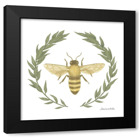 Happy to Bee Home I Yellow Black Modern Wood Framed Art Print with Double Matting by Miller, Sara Zieve