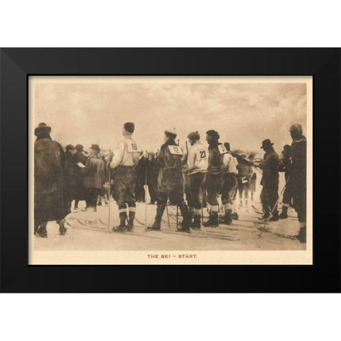 The Ski Start Black Modern Wood Framed Art Print by Wild Apple Portfolio
