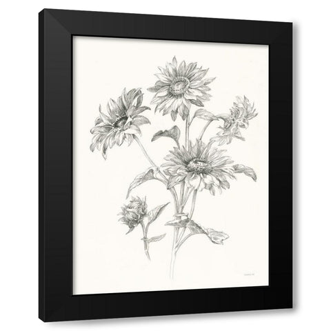 Farm Nostalgia Flowers I Dark Gray Black Modern Wood Framed Art Print by Nai, Danhui