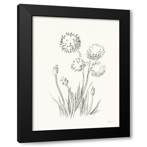 Farm Nostalgia Flowers II Dark Gray Black Modern Wood Framed Art Print by Nai, Danhui