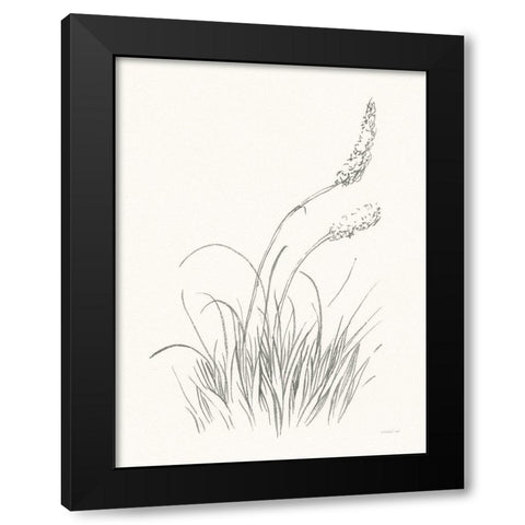 Farm Nostalgia Flowers IV Dark Gray Black Modern Wood Framed Art Print with Double Matting by Nai, Danhui