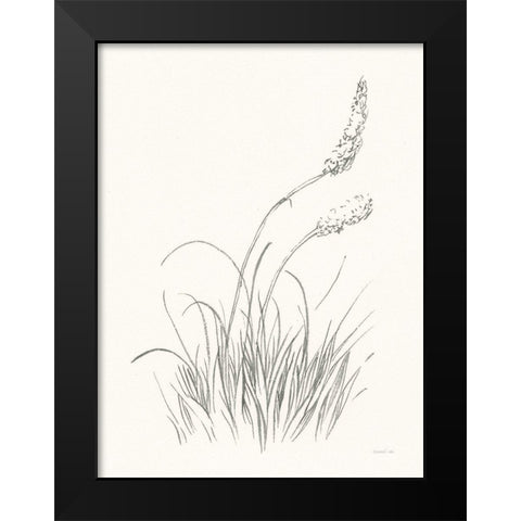 Farm Nostalgia Flowers IV Dark Gray Black Modern Wood Framed Art Print by Nai, Danhui